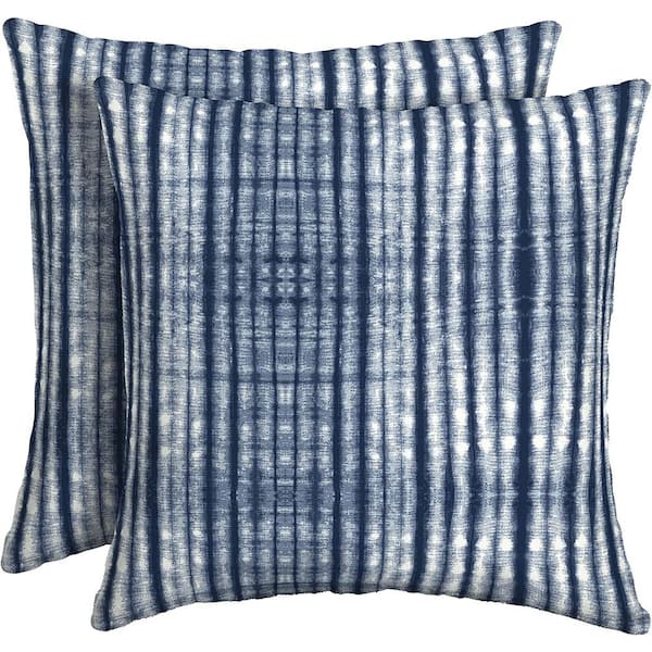 Unbranded Blue Stripe Outdoor Bolster Pillow 16 in. x 16 in. (2 Pack)