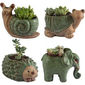 Small Succulent Pots with Drainage, Ceramic Animal Planter, Indoor Plant Pots, Cactus/Bonsai Small Flower Pots