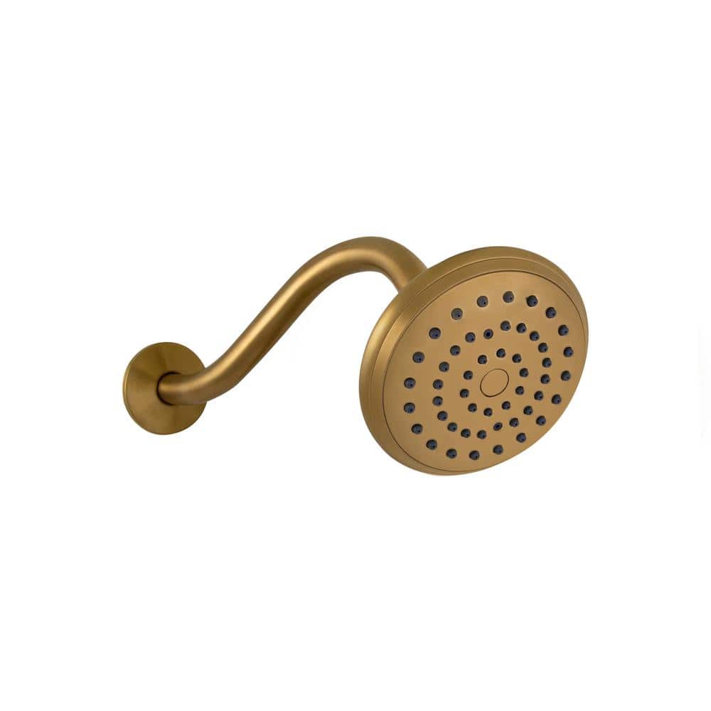 Brushed Gold Brass Wall Mounted Shower and Faucet Set