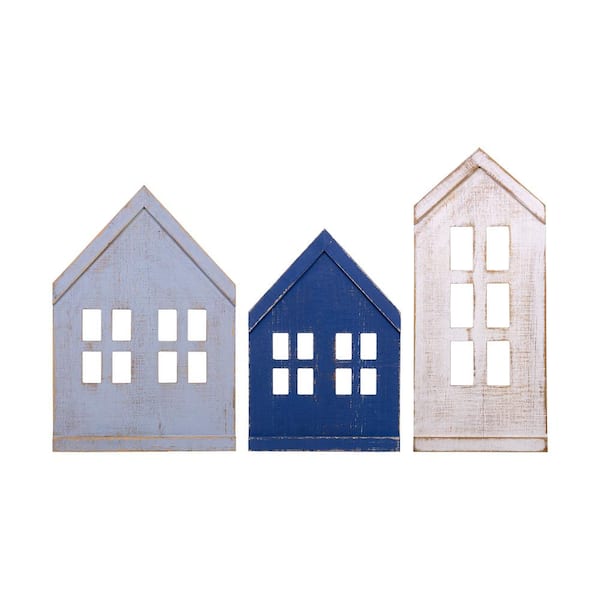 Stratton Home Decor Farmhouse Wood Houses Wall Art Set (Set of 3)