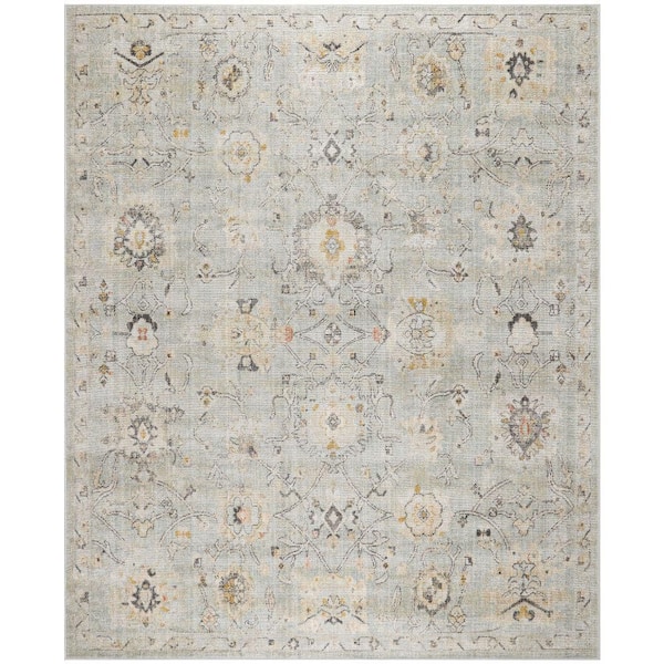 Nourison Oushak Home Mint 8 ft. x 10 ft. Floral Traditional Area Rug
