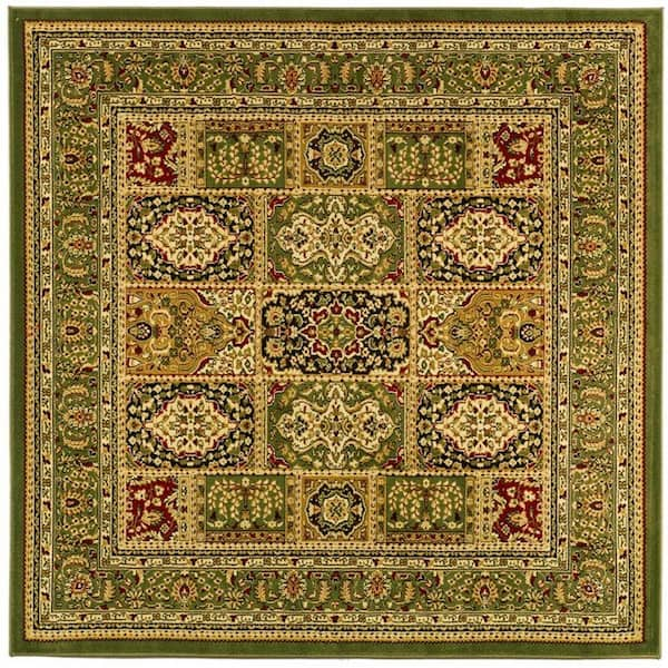 SAFAVIEH Lyndhurst Multi/Green 8 ft. x 8 ft. Square Border Area Rug