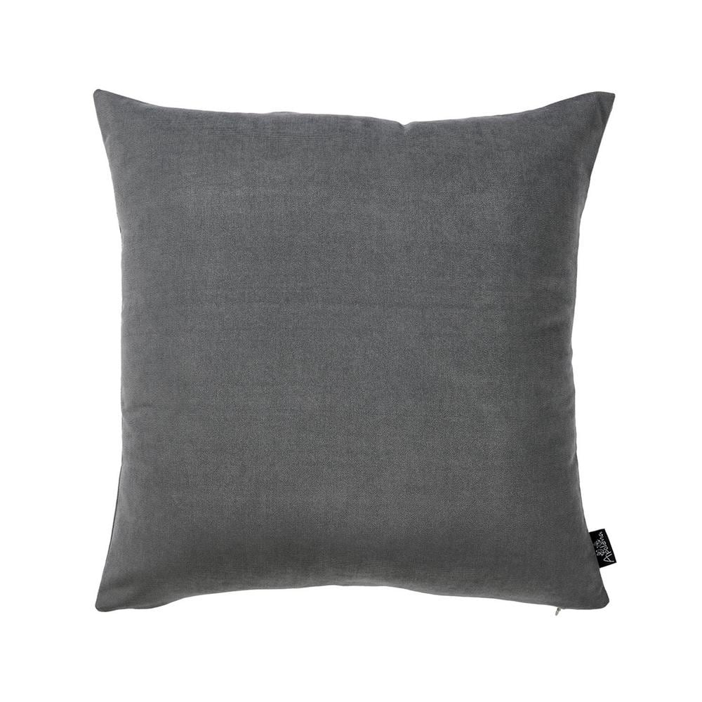 Luxurious Grey Brushed Twill Standard Throw Pillow Covers, Set of 2