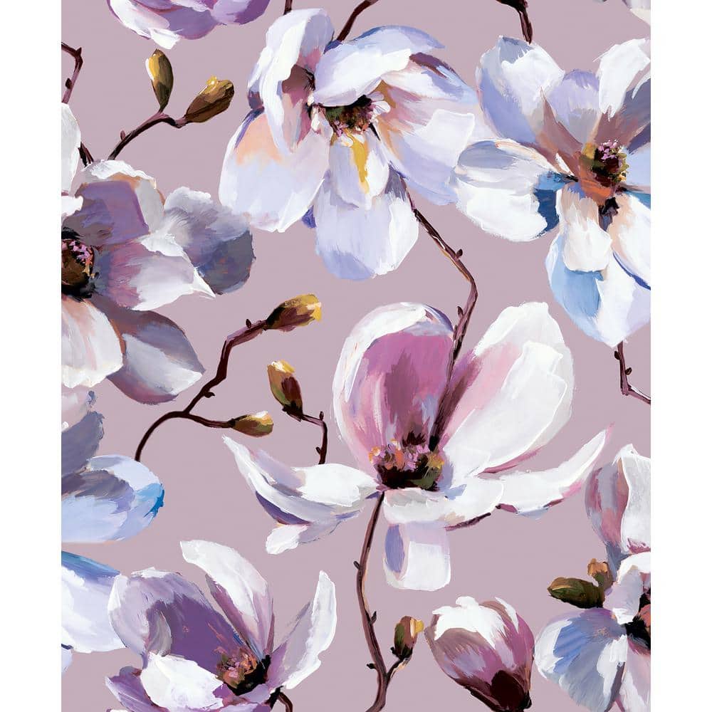 Purple Vinyl Floral Cherry Blossom Wallpaper Roll