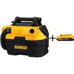 DEWALT 2 Gal. MAX Cordless Corded Wet Dry Vacuum and 1 20V MAX