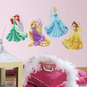 2.5 in. x 21 in. Disney Princesses and Castles Peel and Stick Giant Wall Decal (4-Piece)