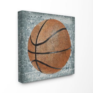 17 in. x 17 in. "Grunge Sports Equipment Basketball" by Studio W Printed Canvas Wall Art