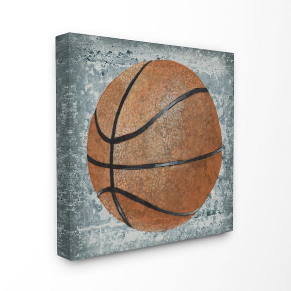 Stupell Industries 30 in. x 30 in. "Grunge Sports Equipment Basketball" by Studio W Printed Canvas Wall Art