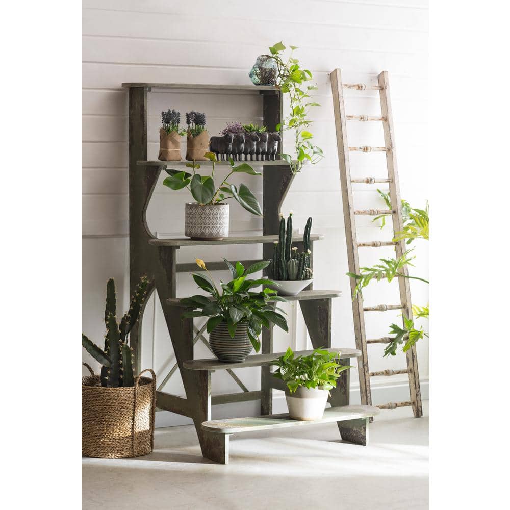13" Gray Resin Sheep Planter with Distressed Iron Finish