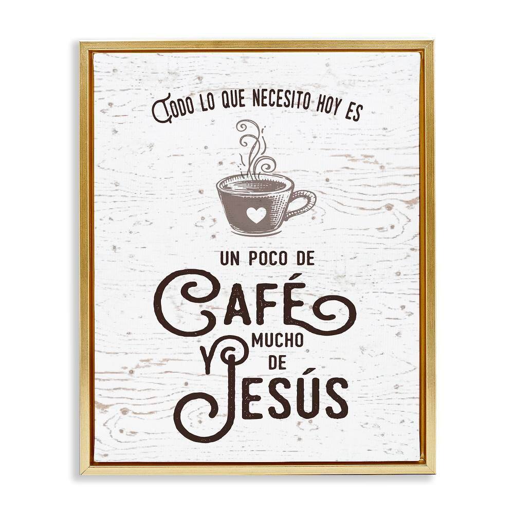 Coffee and Jesus Translation by Lettered and Lined Gold Floater Frame Religious Graphic Art Print 31 in. x 25 in. price history on PriceWatchPro