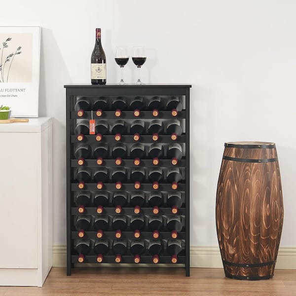 Tahanbath 42 Bottle Wine Dish Rack, 7-Tier Solid Bamboo Wood Storage ...