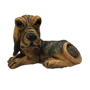 12 in. L Country Critters Lady Light Brown Hound Dog Whimsical Home and Garden Animal Statue