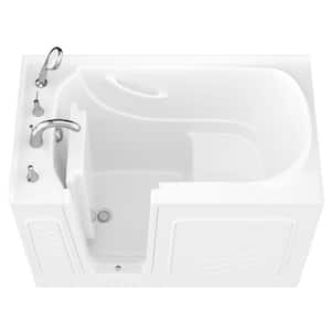 HD Series 30 in. x 53 in. Left Drain Quick Fill Walk-In Soaking Bathtub in White