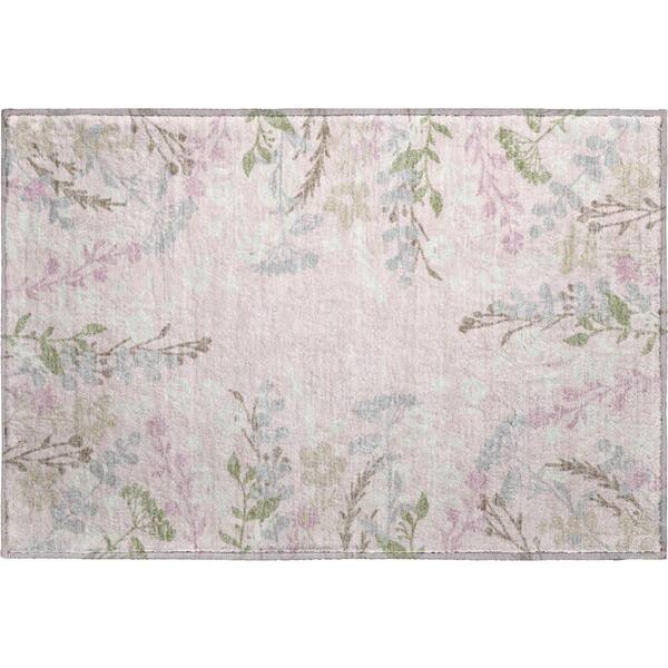 Mayfield Premium Machine Washable Abstract AMF2334 Pink 3 ft. x 4 ft. Area Rug