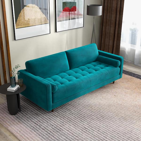 Mid century modern store teal couch