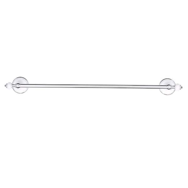 Delta Alexandria 24 in. Towel Bar in Chrome and White