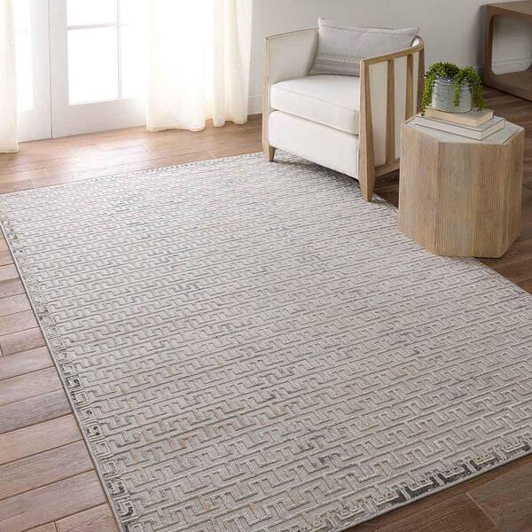 Jaipur Living 9 X 12 Gray Indoor Geometric Industrial Area Rug in