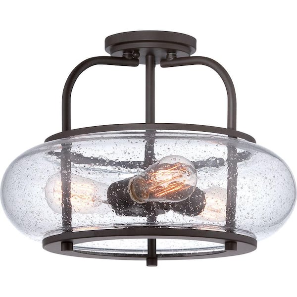 Trilogy 3-Light Bronze Semi-Flush Mount Light