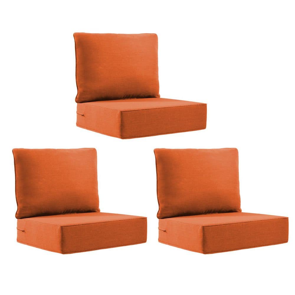 22 in. x 24 in. x 6 in. 6-Piece Olefin Deep Thick Seating Outdoor Lounge Chair Sofa Replacement Cushion Set in Orange price history on PriceWatchPro