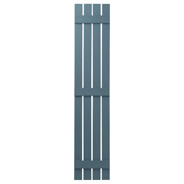 Ply Gem 16 in. x 71 in. Polypropylene 4 Board Open Board and Batten Shutters Pair in Coastal Blue