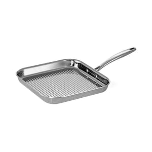 Gourmet Tri-Ply Clad 11 in. Stainless Steel Grill Pan