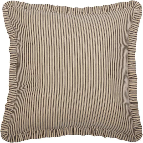Sawyer Mill Charcoal Ticking Stripe Cotton Euro Sham