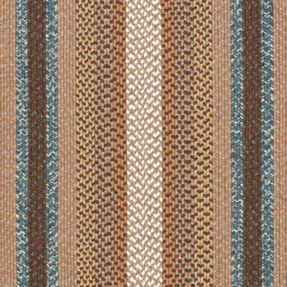 Handwoven Brown/Multi Synthetic 4' x 6' Reversible Braided Rug