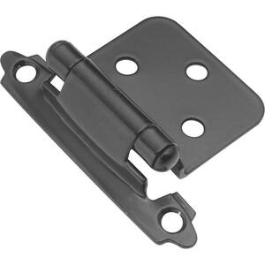 Surface Mount Black Self-Closing Overlay Hinge (2-Pack)