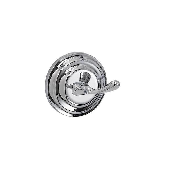 Deveral Wall Mounted Bathroom Double Robe Hook in Chrome Finish