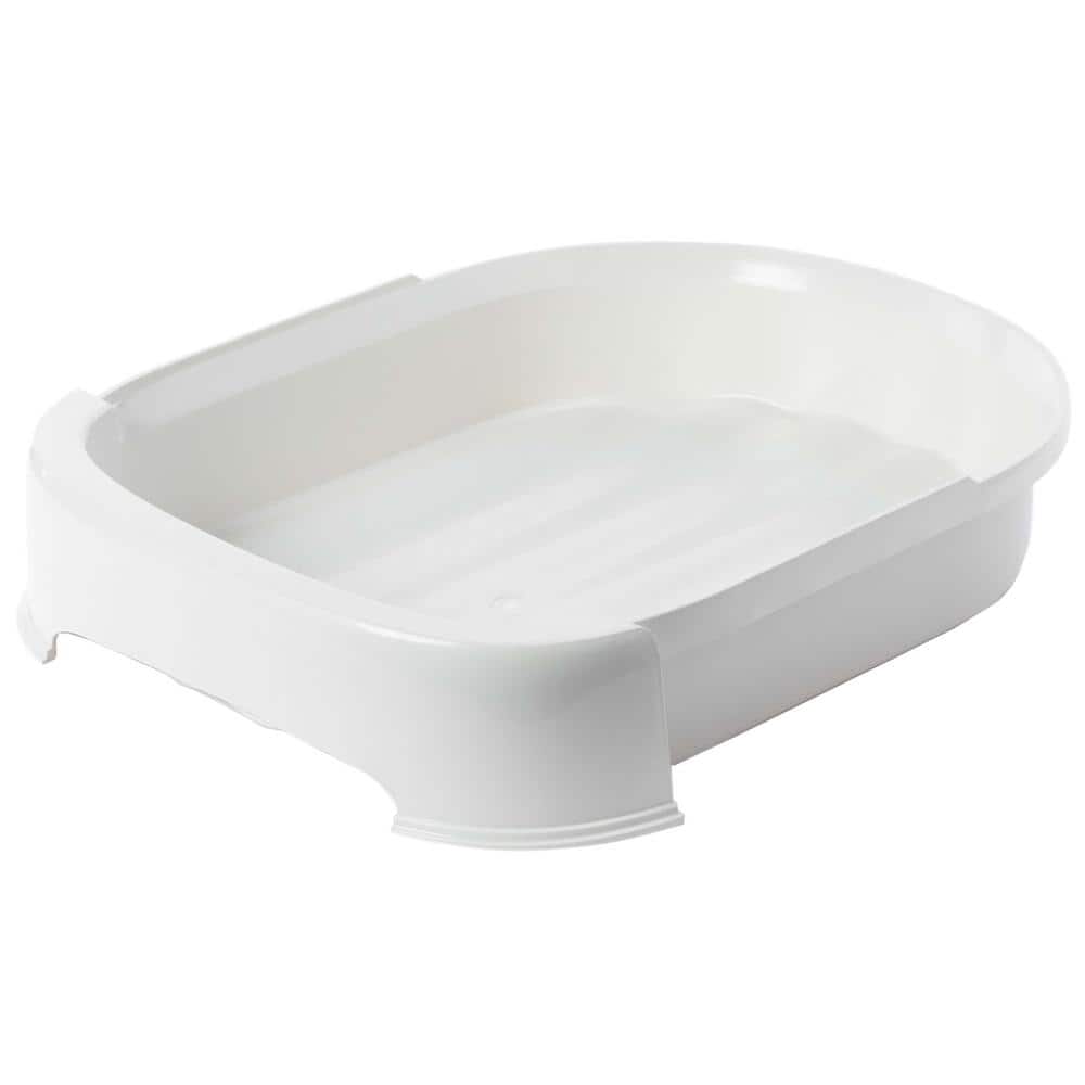 White Plastic Cat Litter Box Replacement Tray