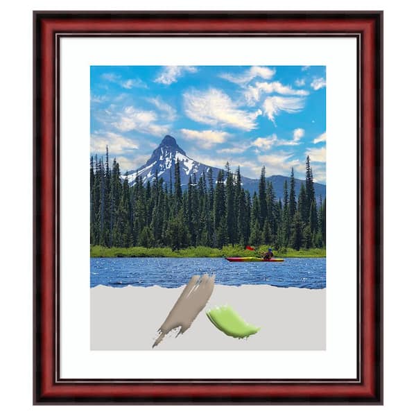 Amanti Art Rubino Cherry Scoop Wood Picture Frame Opening Size 20x24 in. (Matted To 16x20 in.)
