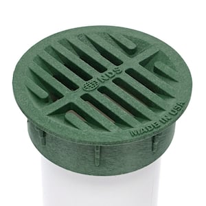 3 in. - 4 in. Plastic Round Drainage Grate in Green