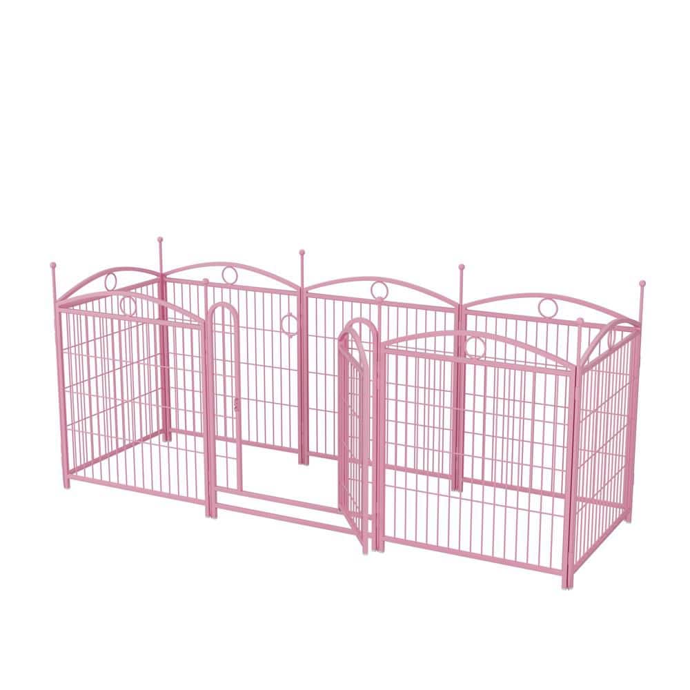 Dog Playpen, 32 in. H 8-Panels Fence Indoor Outdoor Heavy-Duty Metal Foldab