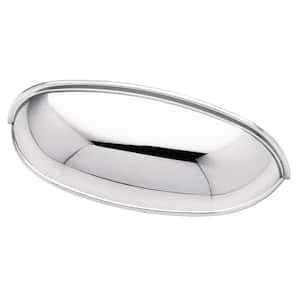 Cup Dual Mount 2-1/2 or 3 in. (64/76 mm) Polished Chrome Cabinet Drawer Cup Pull