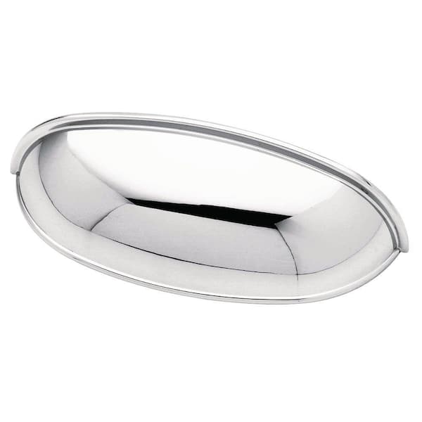 Liberty Cup Dual Mount 2-1/2 or 3 in. (64/76 mm) Polished Chrome Cabinet Drawer Cup Pull