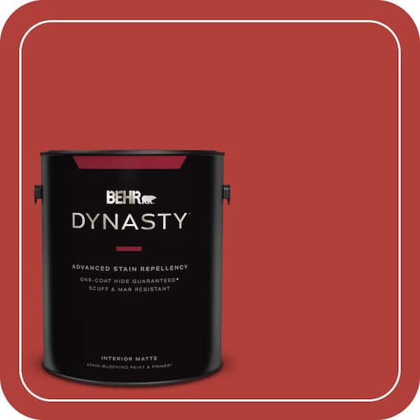 BEHR DYNASTY 1 gal. #170B-7 Red Tomato Matte Interior Stain-Blocking Paint & Primer