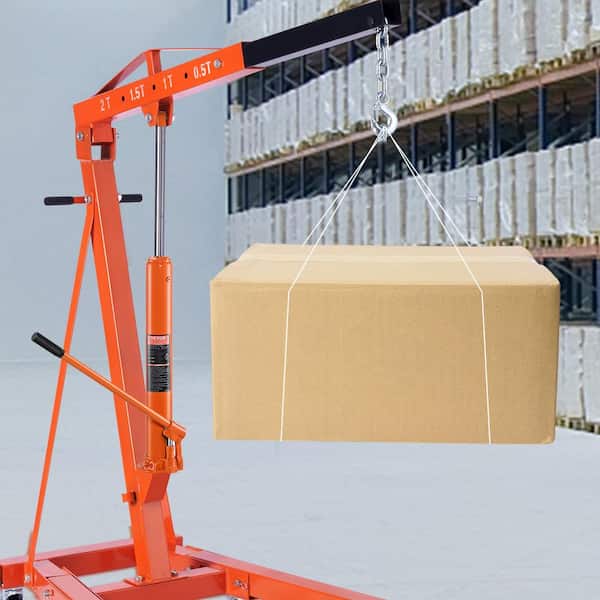 Hydraulic Long Ram Jack 4 Ton Engine Hoist Cylinder with Single Piston Pump And Flat Base Hydraulic Ram Cylinder