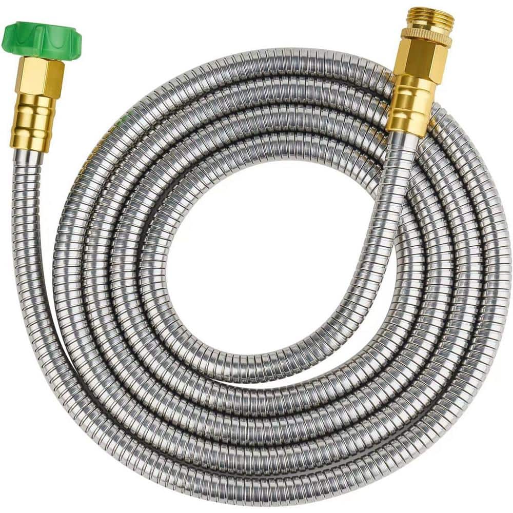ITOPFOX 5/8 in. Dia x 10 ft. 304 Stainless Steel Short Garden Hose with  Female to Male Metal Connector, Anti-Leakage Kink Free HDSA01-1OT161 - The  Home Depot