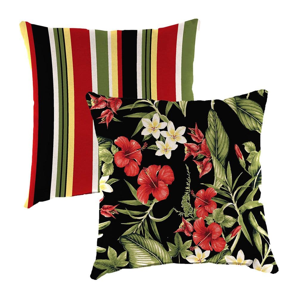 16 in. L x 16 in. W x 4 in. T Square Reversible Outdoor Throw Pillow in Capulet Rojo and Killian Rojo price history on PriceWatchPro