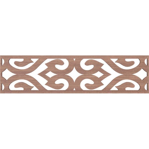 Ekena Millwork Keene Fretwork 0.375 in. D x 47 in. W x 12 in. L Walnut Wood Panel Moulding