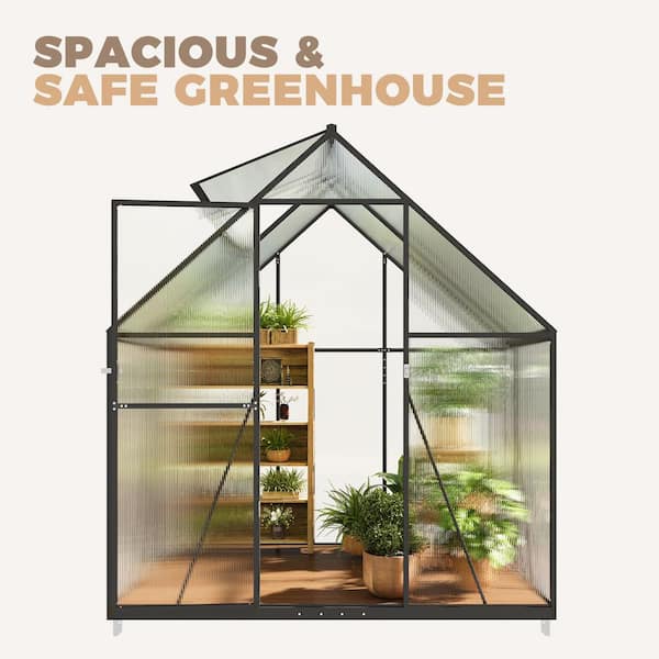 Sizzim 6 ft. W x 4 ft. D x 6.5 ft. H Greenhouse for Outdoors