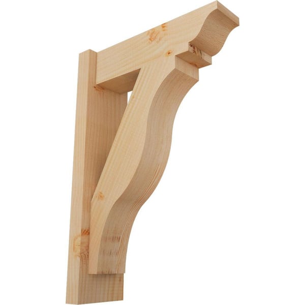 Ekena Millwork 6 in. x 24 in. x 16 in. Douglas Fir Fuston Traditional Smooth Outlooker