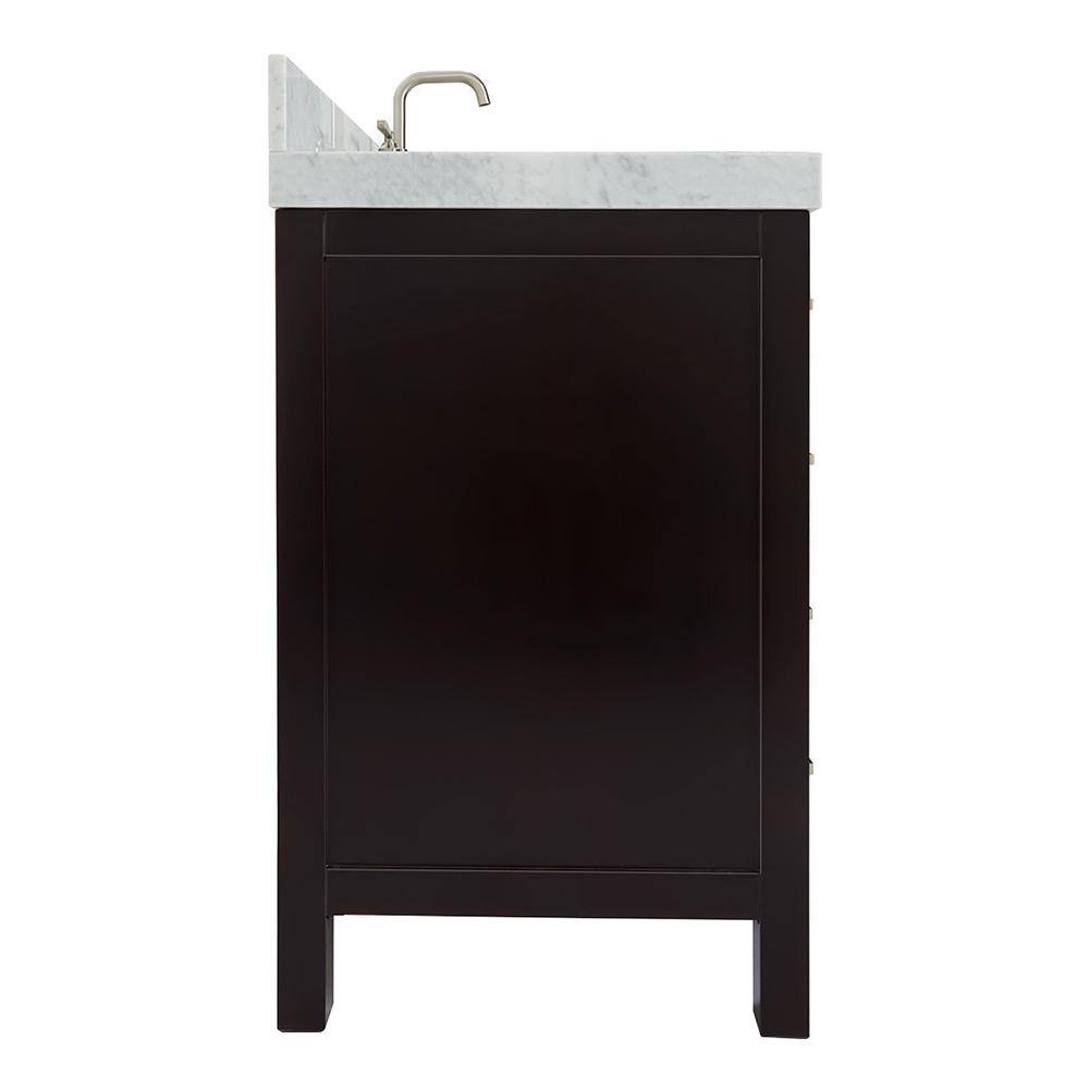 Espresso Wood Single Sink Bathroom Vanity with Carrara Marble Top