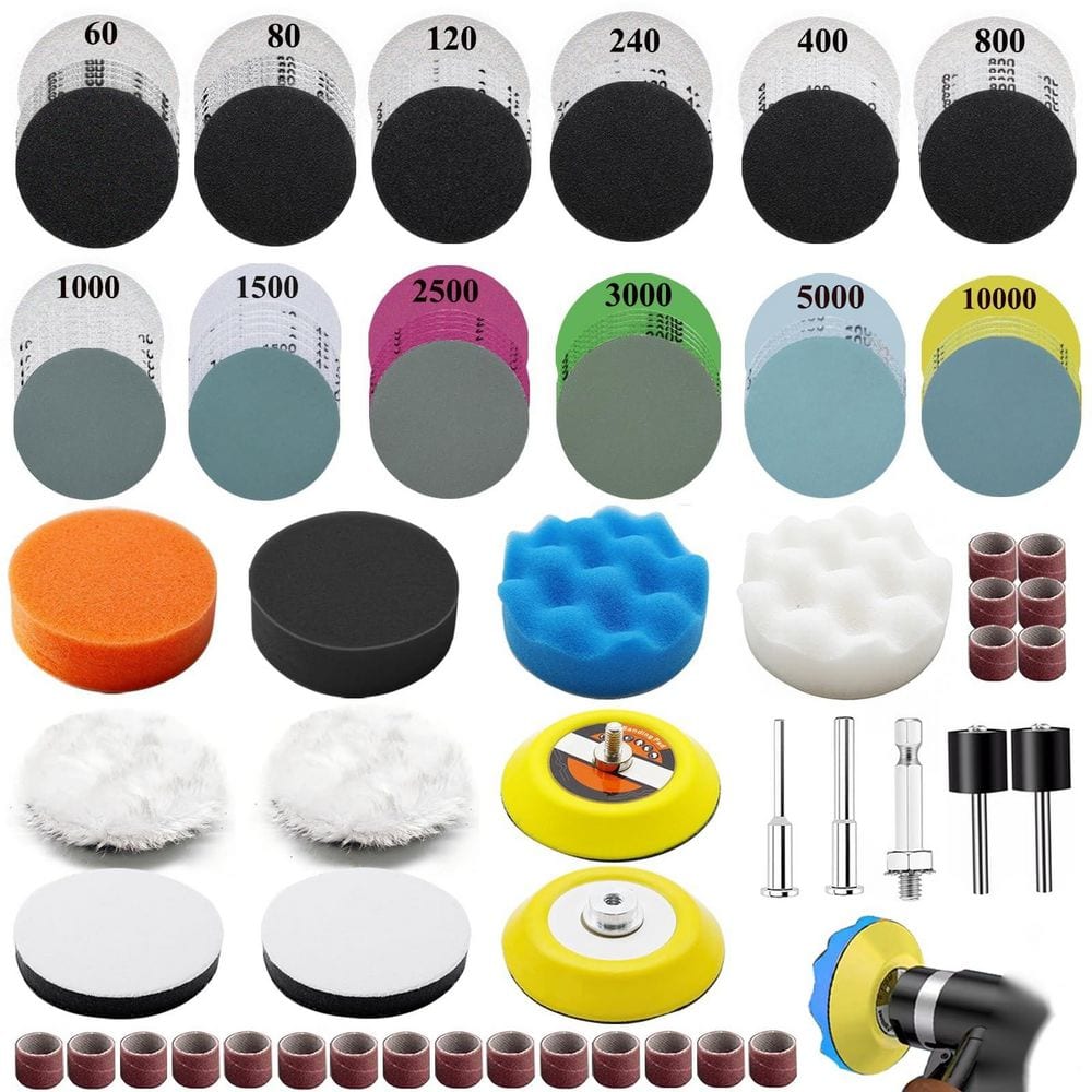 160pcs Silicon Carbide Sanding Discs Kit with Hook-and-Loop Pads for Drill Polishing Car Headlights Metal Wood price history on PriceWatchPro