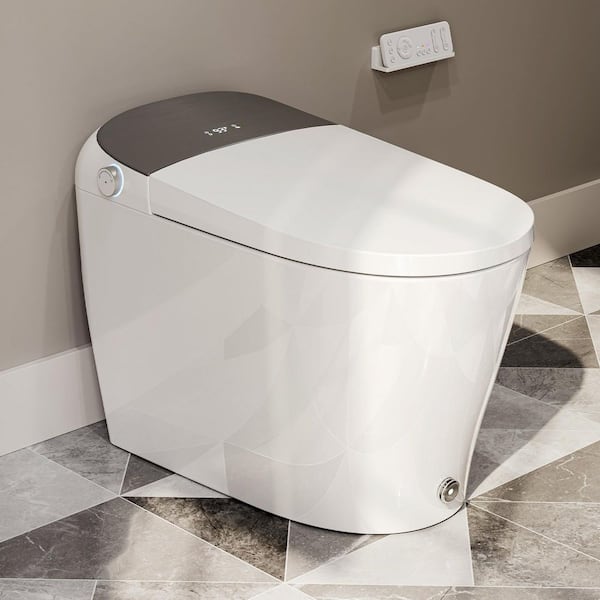 Elongated Smart Bidet Toilet 1.1 GPF in White with Auto Open/Close, Tank, Heated Seat, Auto Flush, UV Purification