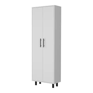 23.62 in. W x 11.81 in. D x 70.87 in. H 2-Door 5-Shelf Kitchen Pantry Cabinet w/Metal Legs White Cabinet Color Sample
