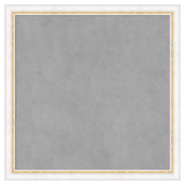 Amanti Art Morgan White Gold 22 in. x 22 in Framed Magnetic Board