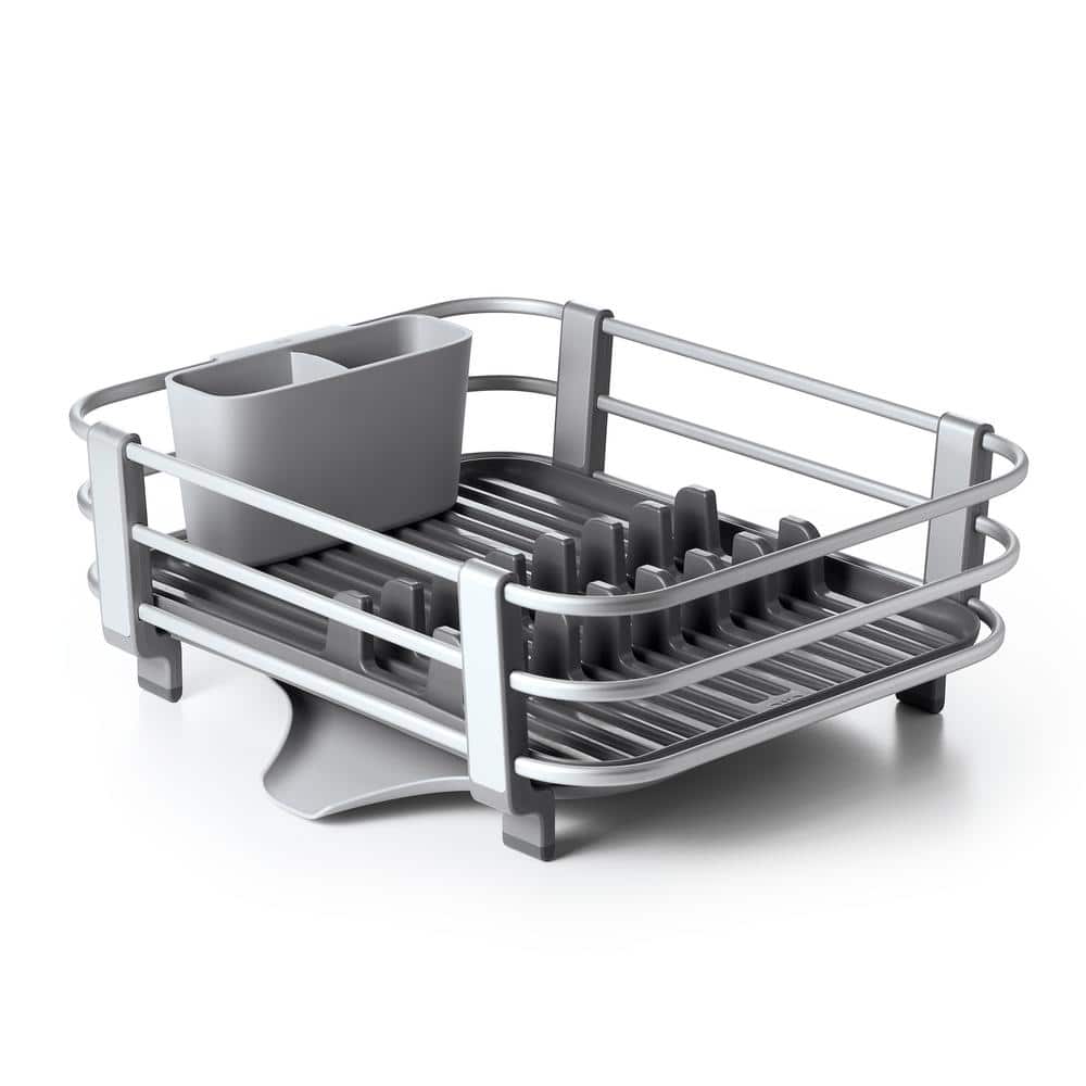 Foldable Aluminum Dish Rack with Utensil Cup