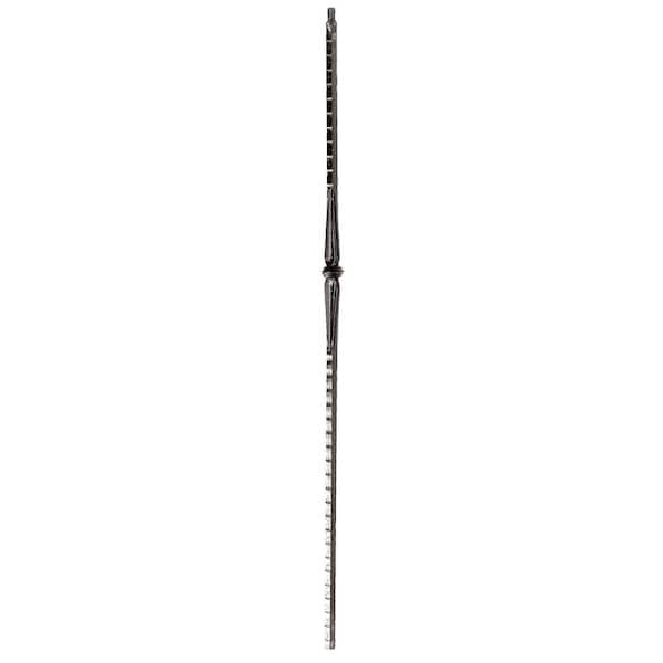 arteferro 44 in. x 9/16 in. Dual Sided Hammered with Single Knuckle Dark Champagne Powder Coated Wrought Iron Stair Baluster