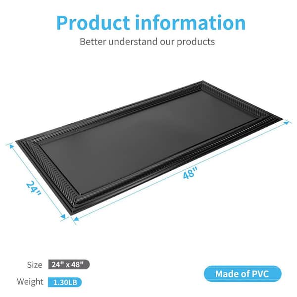 Basic Black 2 ft. x 4 ft. PVC Water Resistant Lay-In/Drop in Decorative Rope-Edge Ceiling Tiles (96 sq. ft. /Case)